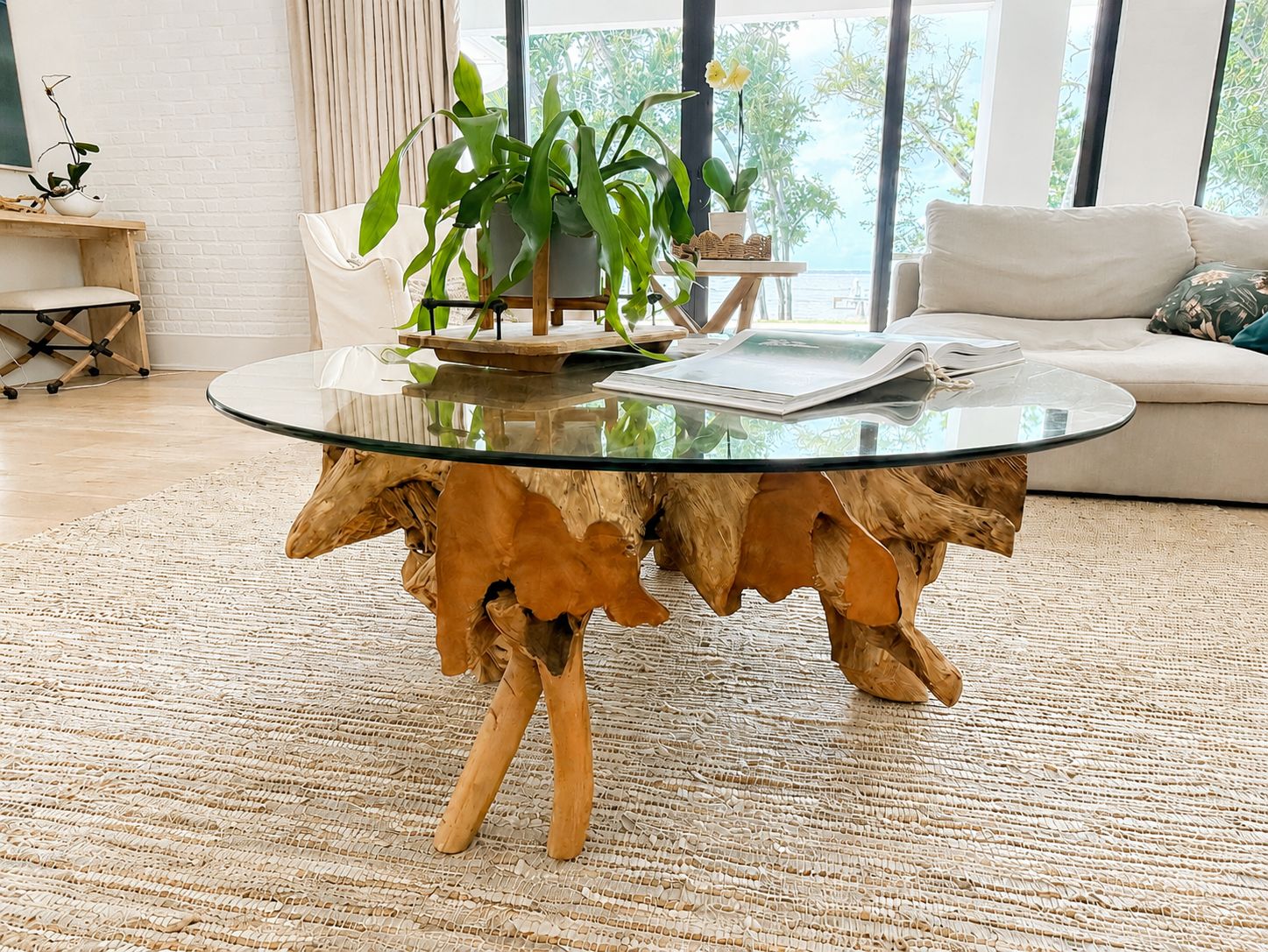 driftwood table perfect for coastal decor or lake decor